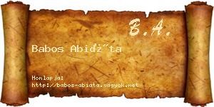 Babos Abiáta névjegykártya